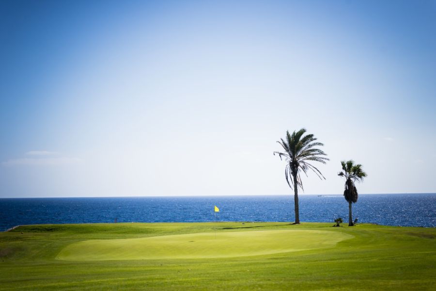 Putting green of Amarilla Golf Course in Tenerife, Spain