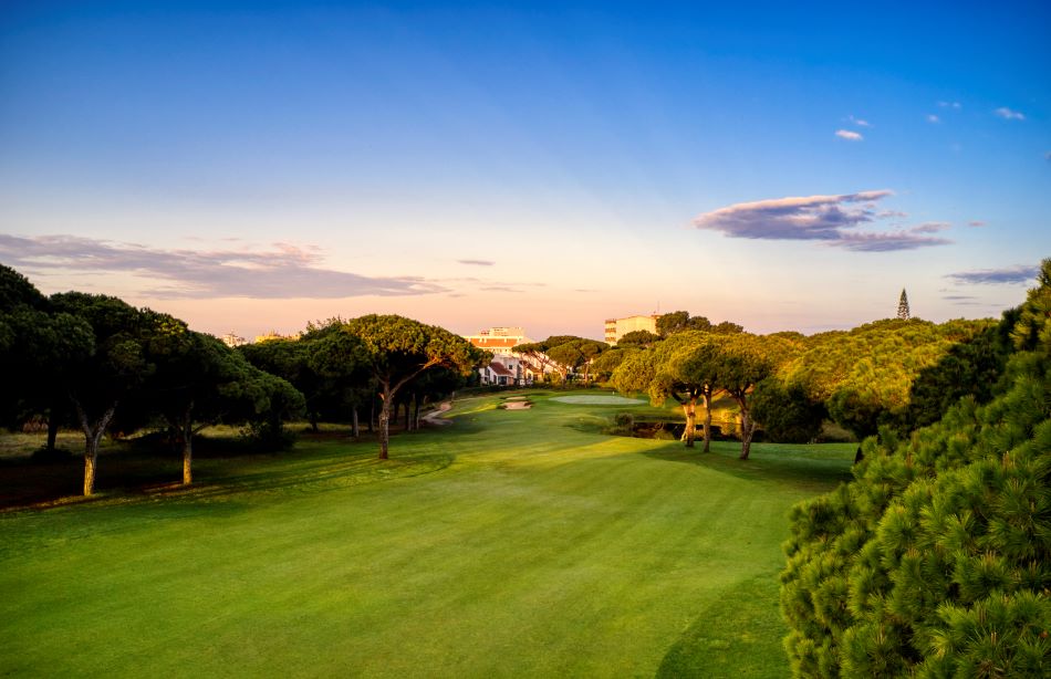 Sunset over Dom Pedro Golf's Pinhal Course in Vilamoura
