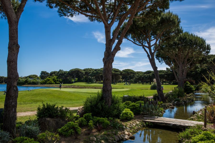Stream with bridge over it at Quinta Da Marinha golf course