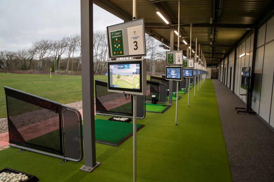 Formby Hall driving range with monitors