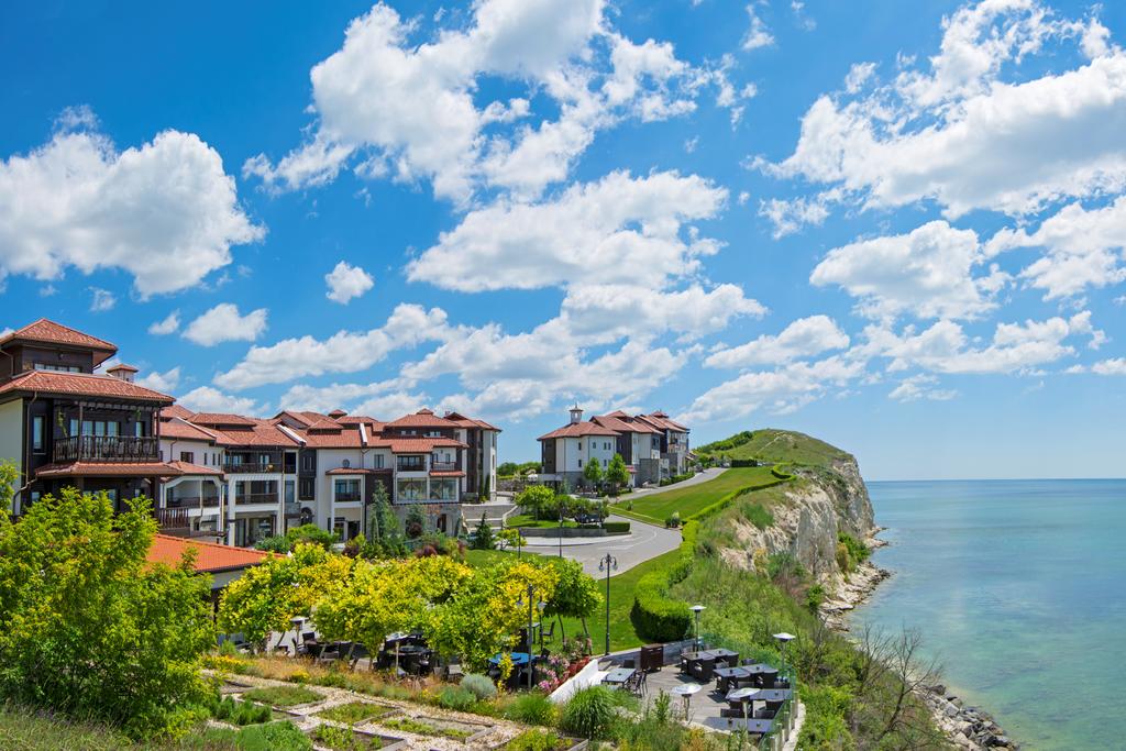 Thracian Cliffs Golf & Beach Resort on the cliff tops, overlooking the Black Sea