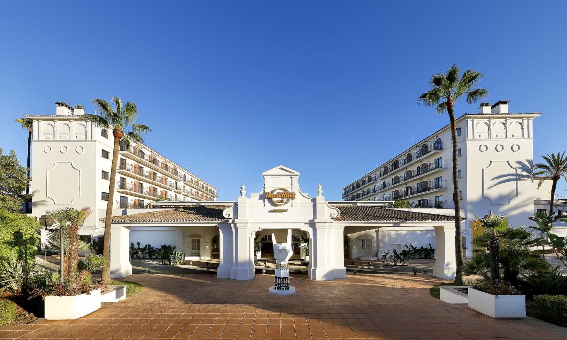 Entrance to the Hard Rock Hotel Marbella in the Costa Del Sol