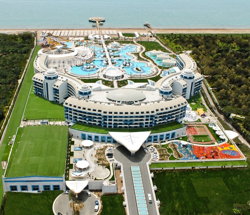 Sueno Deluxe resort in Belek from the air