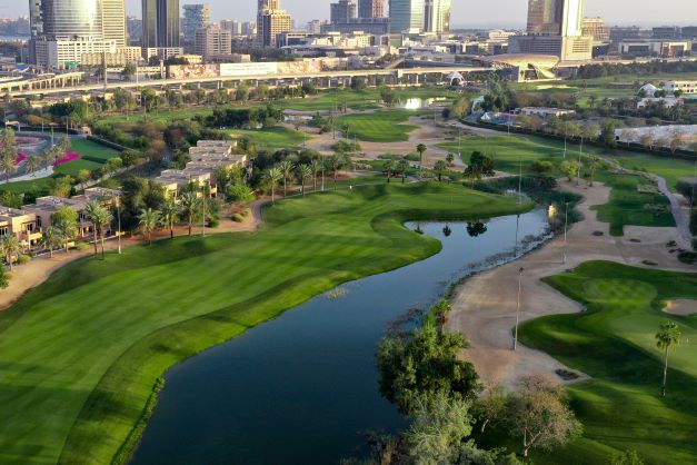 Ariel view of Emirates Golf Club's Faldo Course