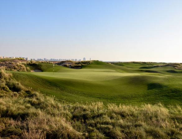 Rough grass protecting the fairway at Yas Links Golf Club