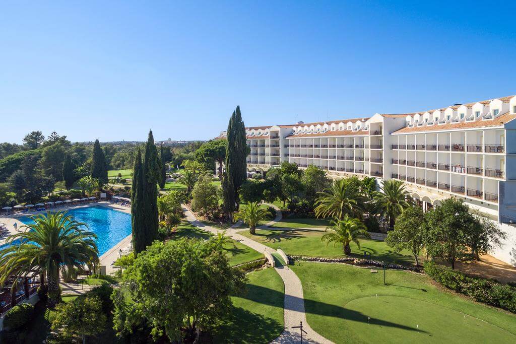 Penina Golf Resort overlooking the putting green and swimming pool