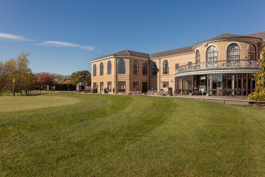 Rear of the resort with putting green at Belton Woods Hotel, Spa And Golf Resort
