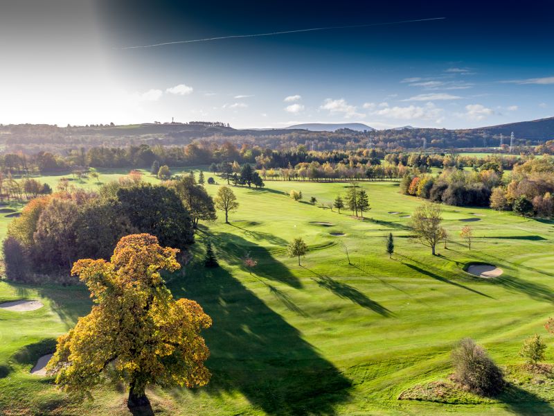 View of Dalmahoy golf course from the air