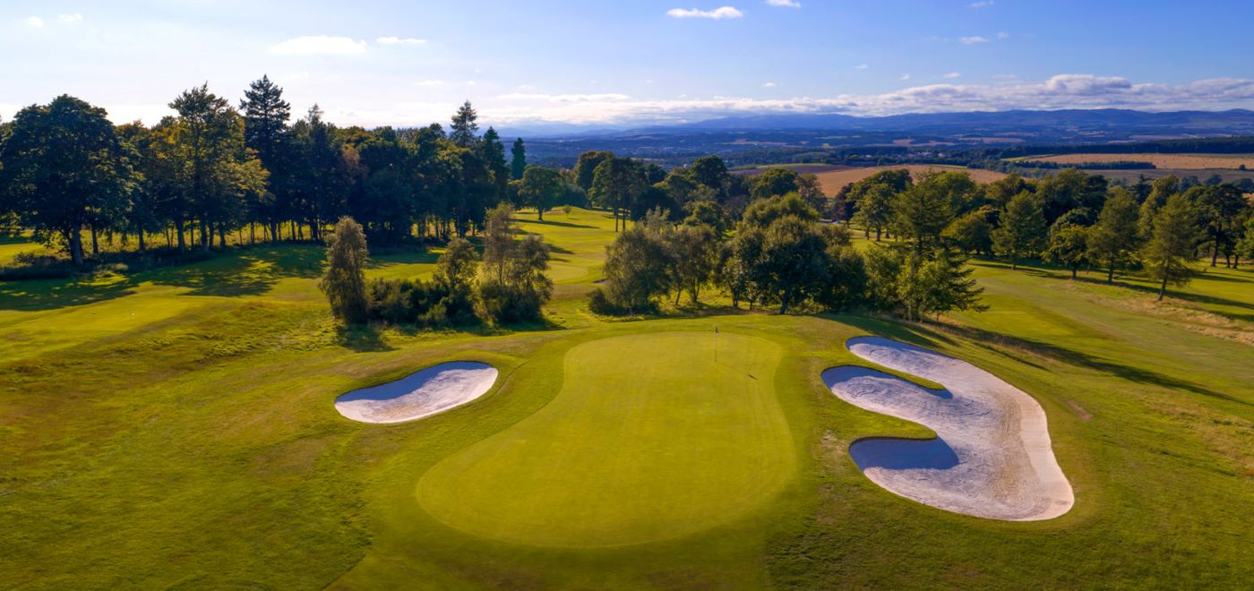 Green on the golf course at Murrayshall Country Estate in Scotland