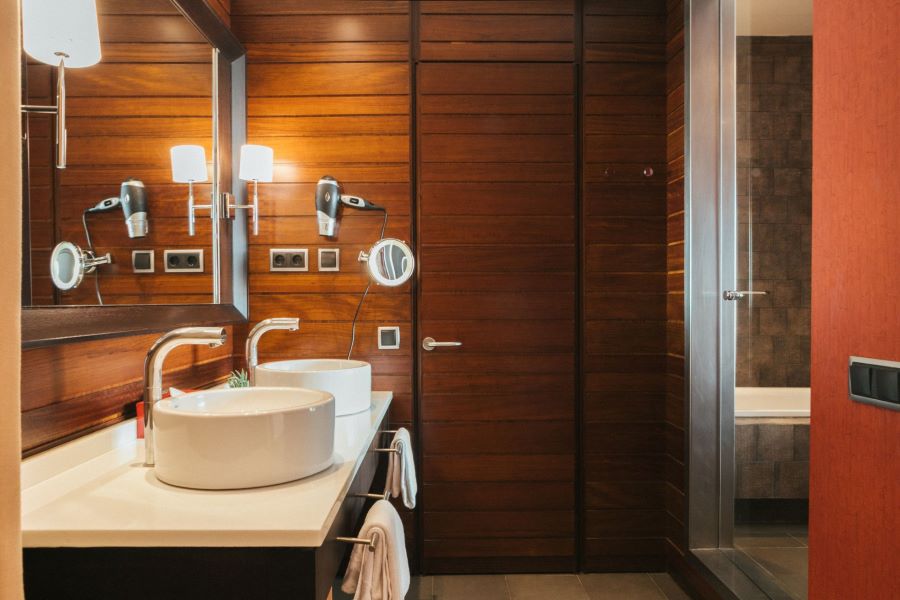 Bathroom with twin sinks at Salobre Hotel Resort And Serenity Gran Canaria