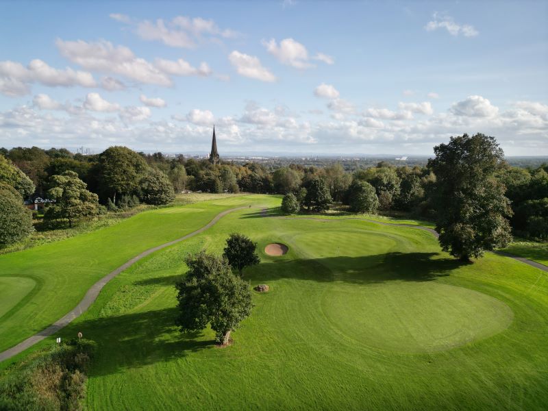 Blue sky over the golf course at Delta Hotels by Marriott Worsley Park Country Club