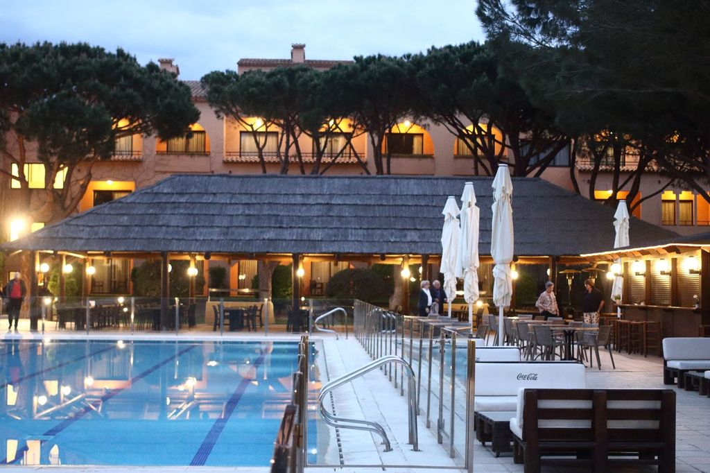 Swimming pool at night at the La Costa Golf and Beach Resort