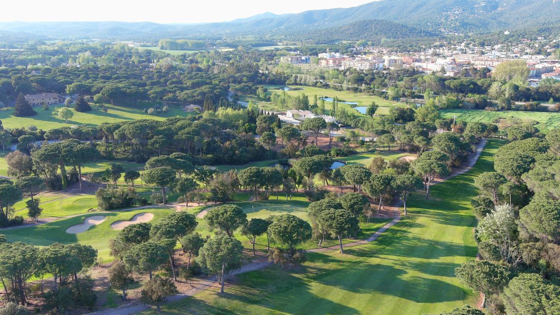Numerous fairways with trees lining them at Club de Golf Costa Brava in Spain