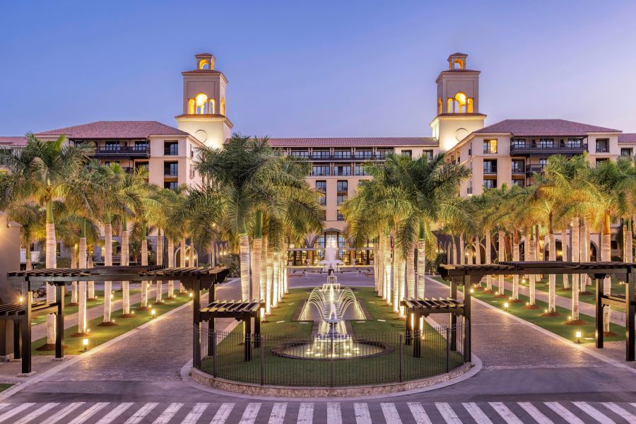 Exterior shot of Lopesan Costa Melonares Resort at night