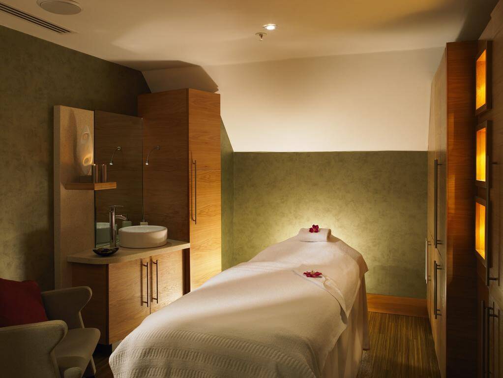 Treatment table in the Spa at Forest of Arden Marriott Hotel And Country Club
