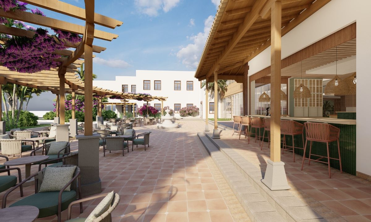 Outdoor area with seats on La Gomera in Hotel Jardin Tecina