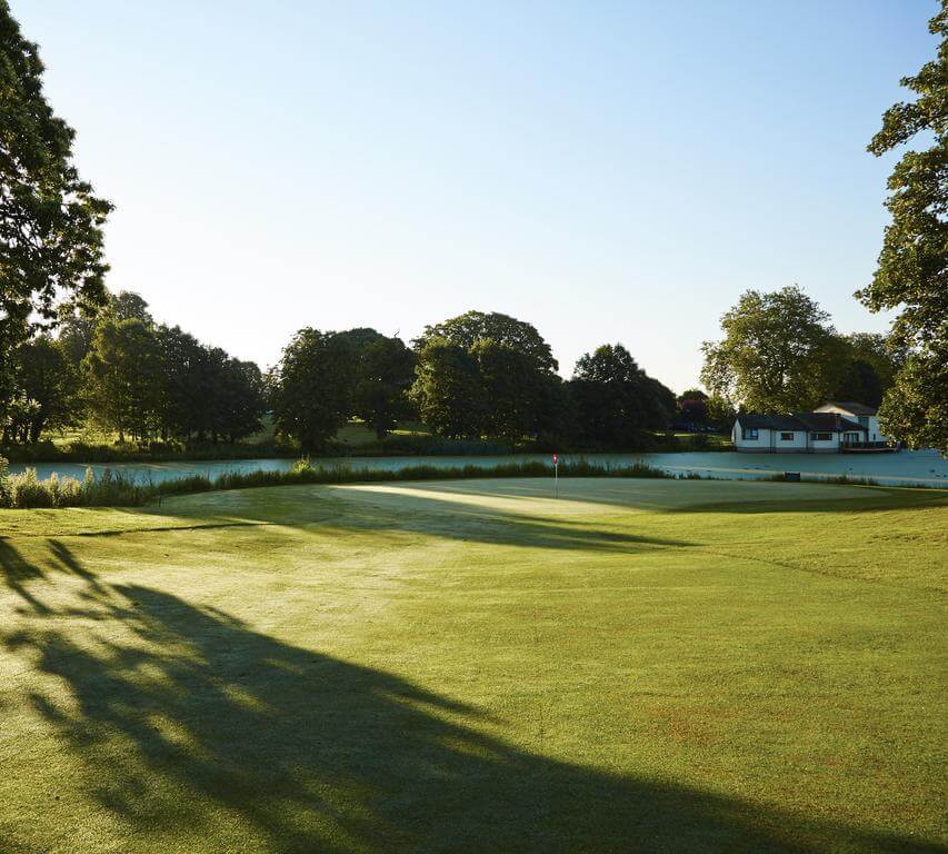 Fairway leading to green on the golf course at St Pierre Marriott Hotel and Country Club