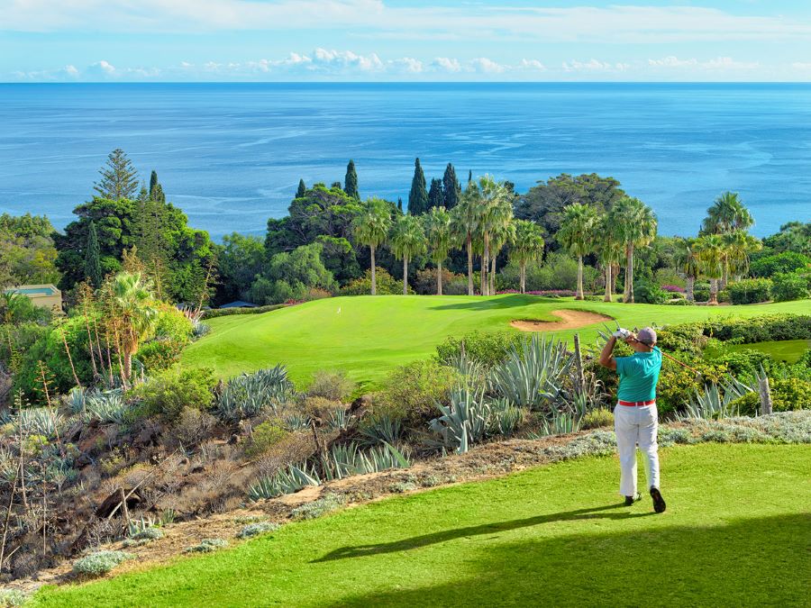 Golf on tee at Tecina Golf, La Gomera Island