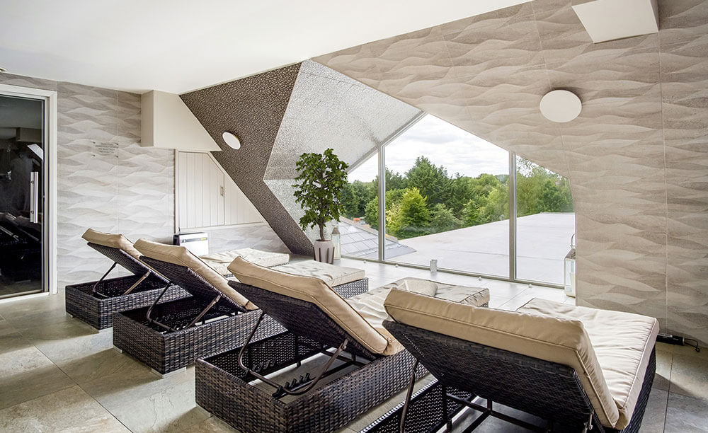 Loungers in the spa at Cotswolds Hotel Spa And Golf