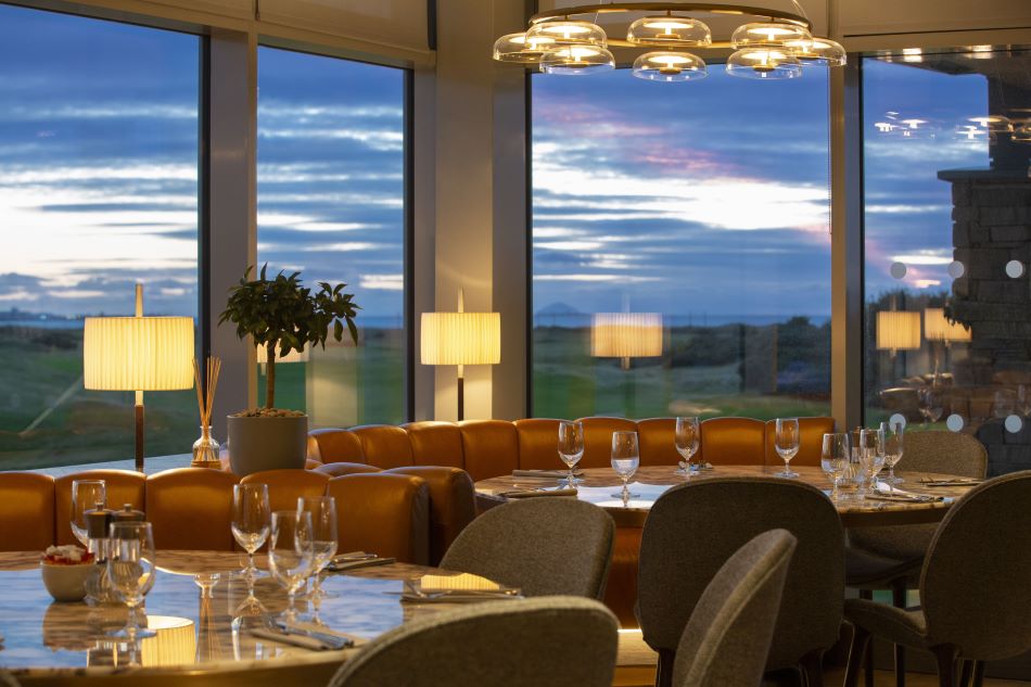 Restaurant at The Sacred Crow at Dundonald Links in Scotland