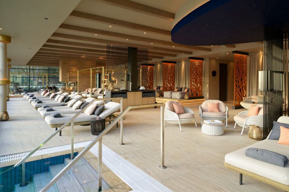 Spa with loungers at Roxburghe Hotel And Golf Course in the Scottish Borders