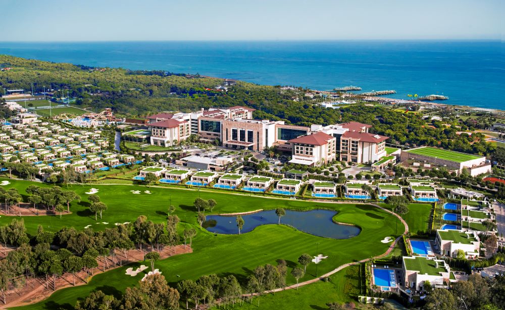 Ariel shot of Regnum Carya Golf And Spa Resort