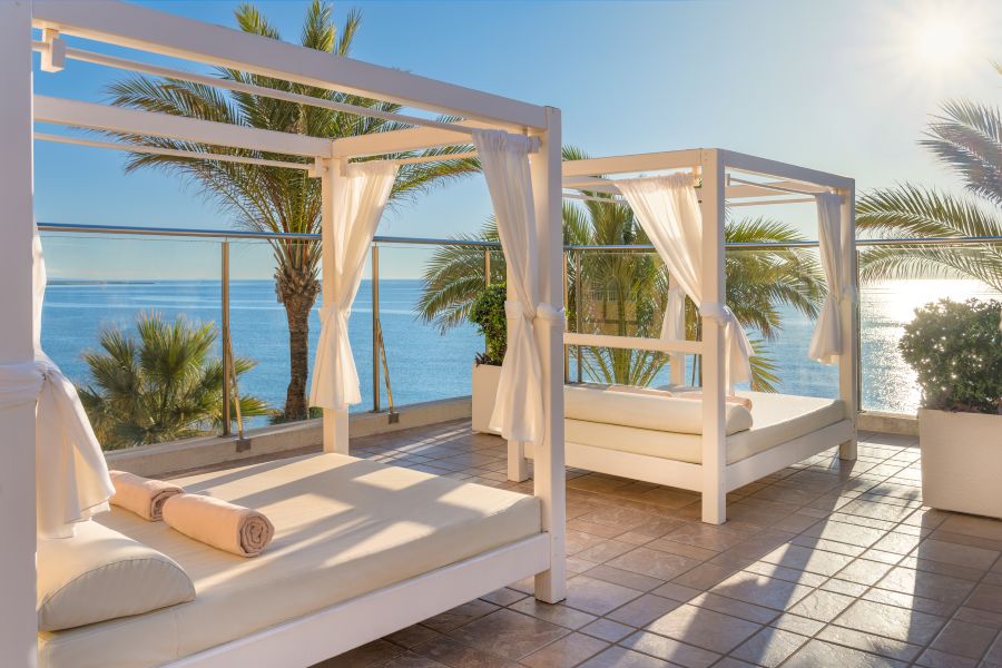 Cabana beds at Elba Estepona Gran Hotel & Thalasso Spa