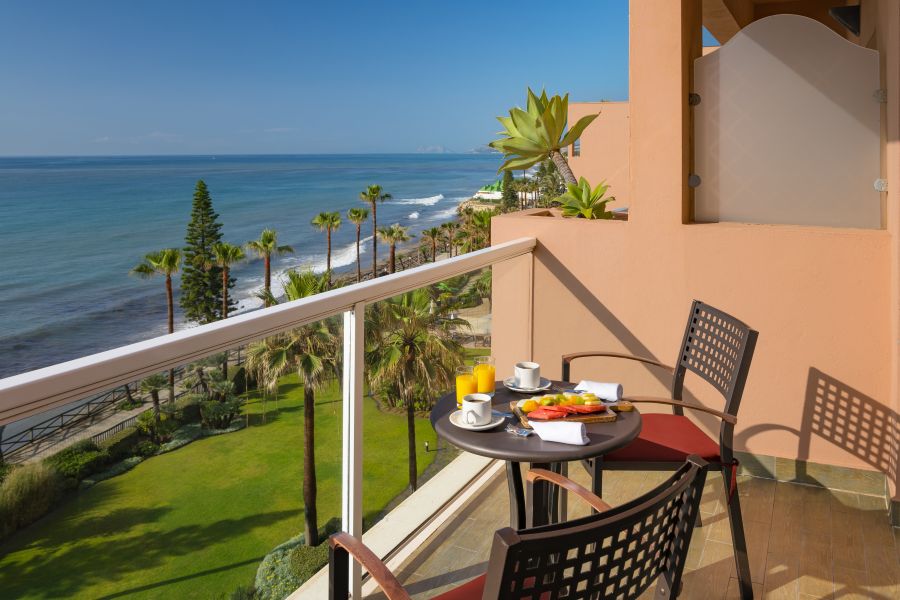 Balcony view from sea view room at Elba Estepona Gran Hotel & Thalasso Spa