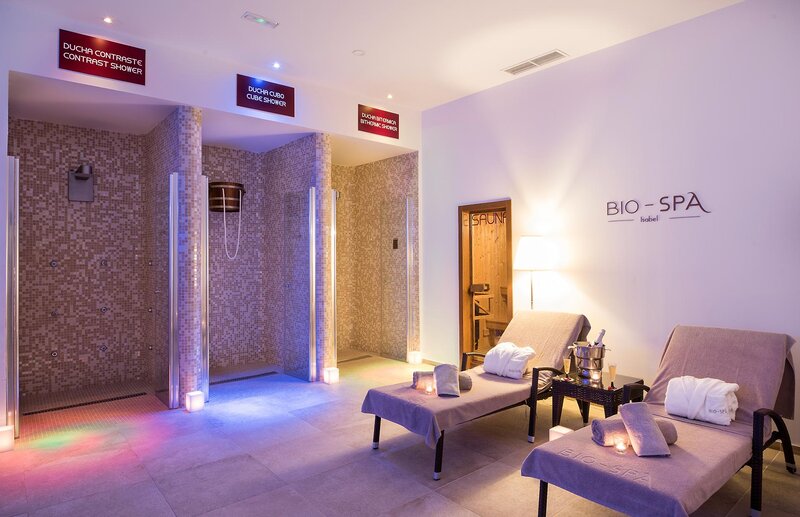 Spa treatment area with relaxing sun beds at GF Isabel