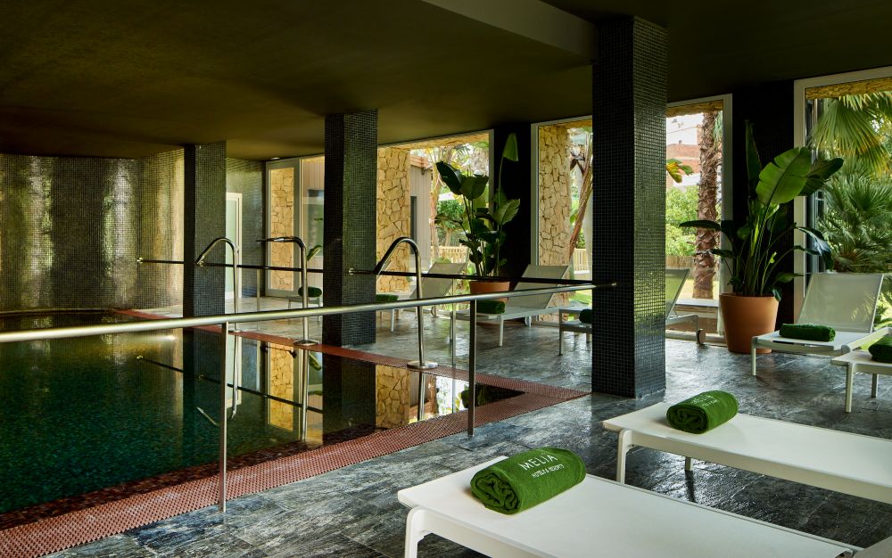Loungers around the pool at Melia Lloret De Mar